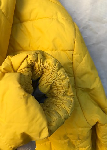 Sarı Fermuarlı Kadın erkek Kışlık Mont - Görsel 10