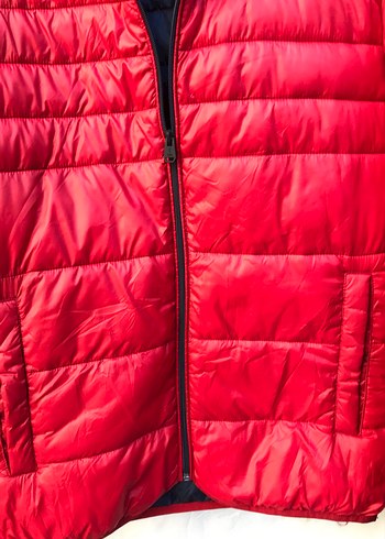 Kadın Kırmızı Fermuarlı Kış Montu - Görsel 4