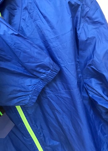 Erkek Mavi Kapüşonlu Rüzgarlık Mont - Görsel 6