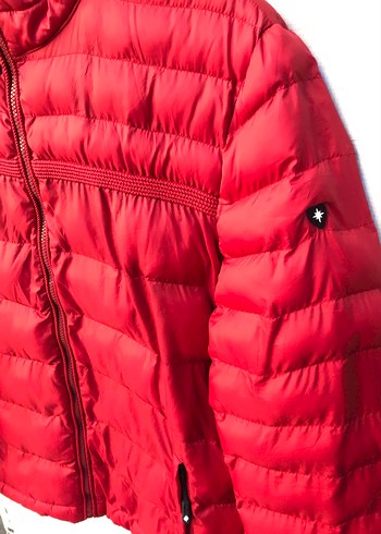 Kırmızı Kadın Kışlık Fermuarlı Mont - Görsel 3