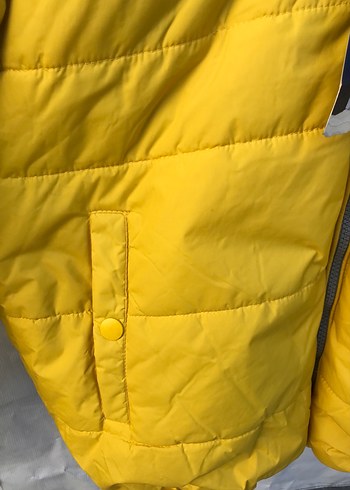 Sarı Fermuarlı Kadın Kışlık Mont - Görsel 5