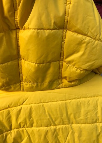 Sarı Fermuarlı Kadın Kışlık Mont - Görsel 8