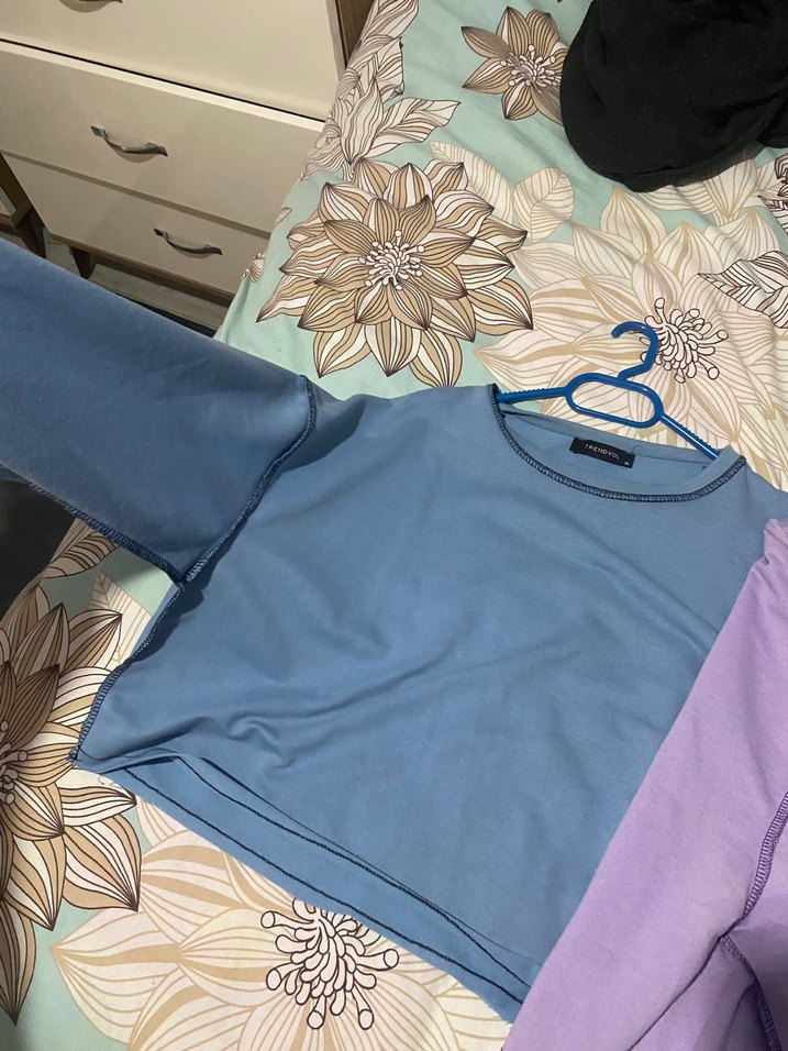 Mor uzun kollu crop xl 2 adet - Görsel 3