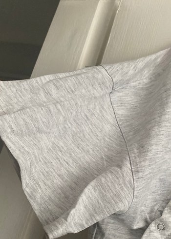 xxl Beden gri Renk Düğmeli Gri Hamile Tişörtü