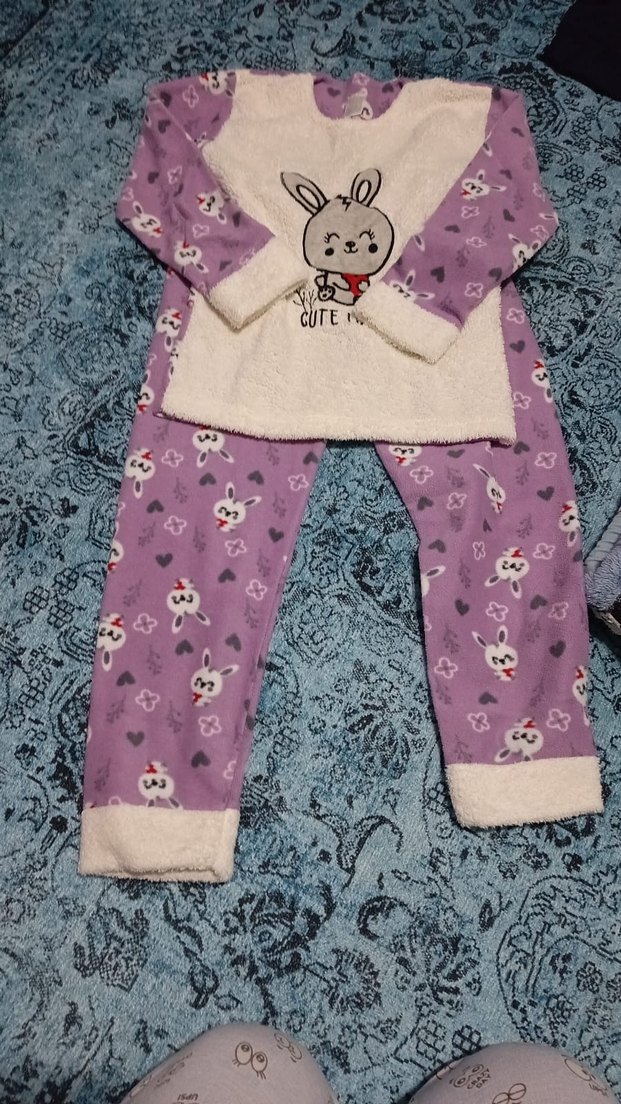 Nakışlı Mavi ve Beyaz Çocuk pijaması( 2 takım fiyatı) - Görsel 4