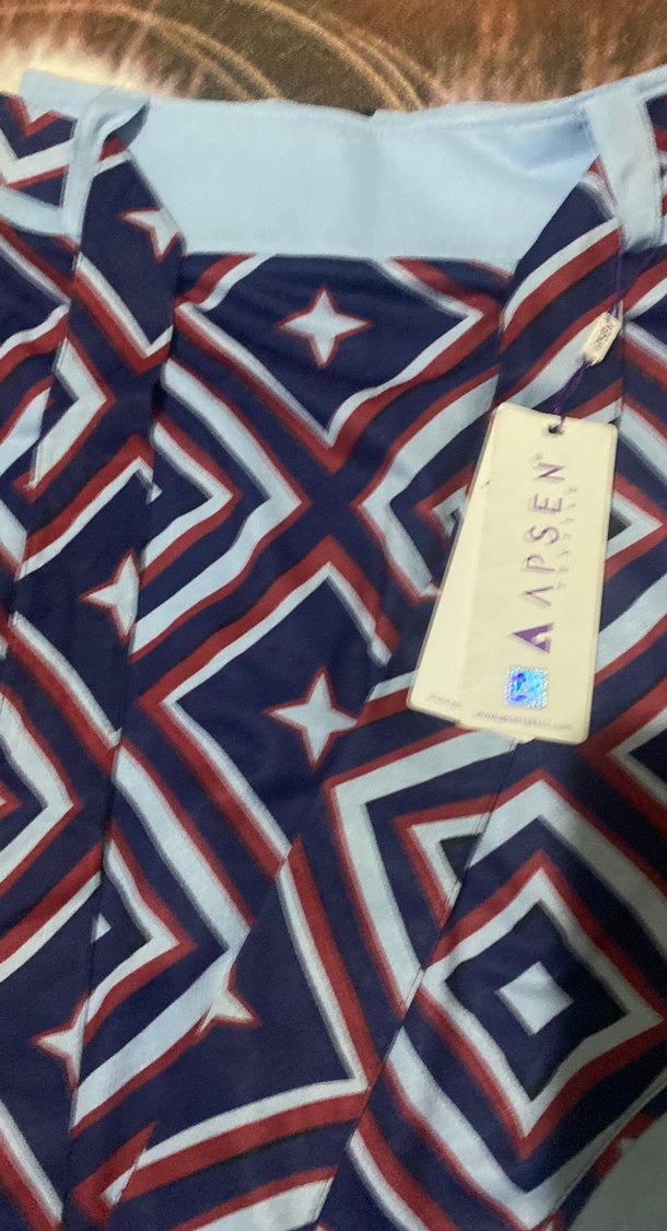 Mavi Desenli Midi Drapeli Hamile Eteği - Görsel 3