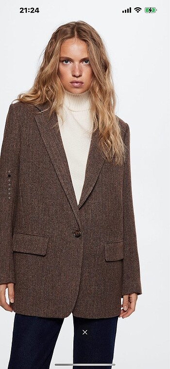 Balıksırtı Dokuma Blazer Ceket