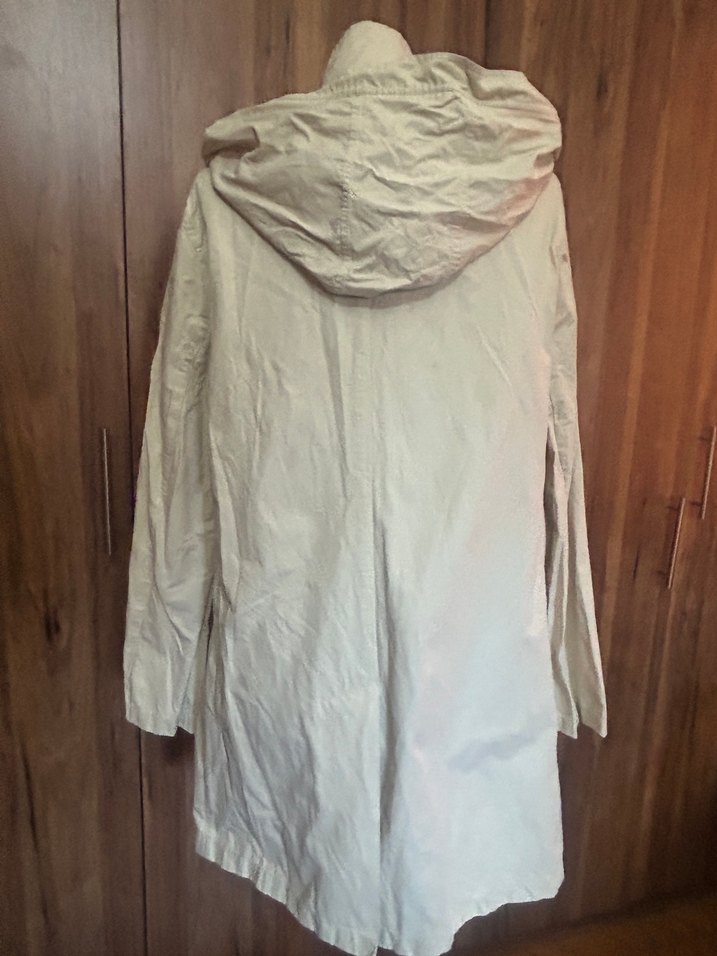 Bej Midi Kadın Yağmurluk Fermuarlı - Görsel 3