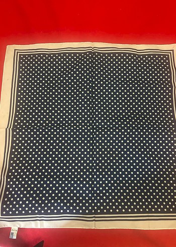 Klasik Lacivert Beyaz Fular - Görsel 4