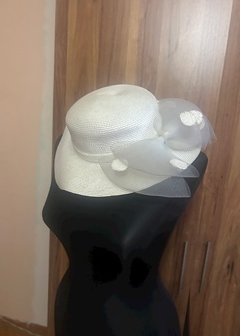 Beyaz Elegant Kadın Şapka - Görsel 2