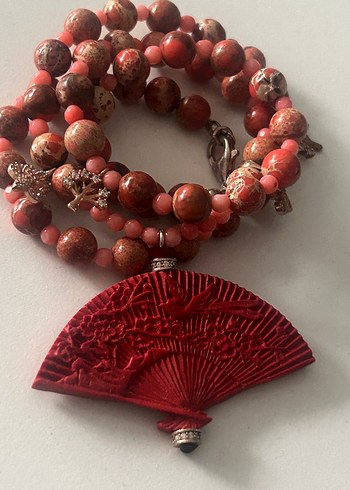 Kırmızı Jasper Taşlı Kolye - Görsel 9