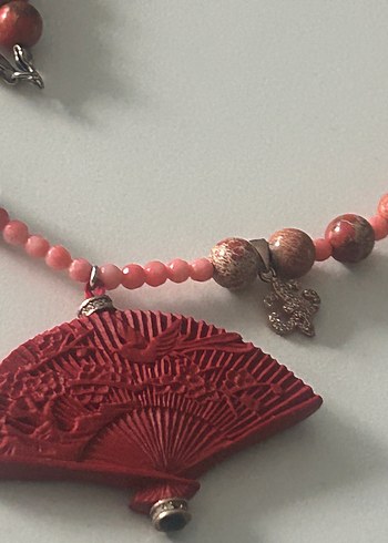 Kırmızı Jasper Taşlı Kolye - Görsel 11