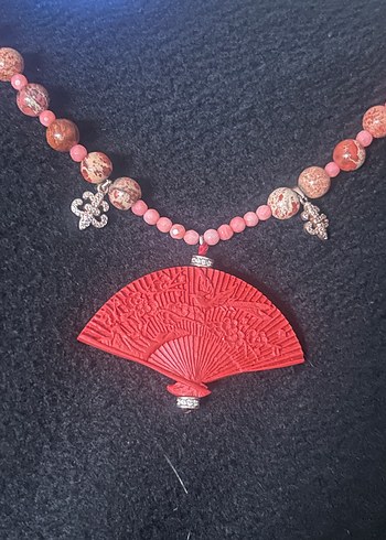 Kırmızı Jasper Taşlı Kolye - Görsel 12