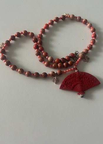 Kırmızı Jasper Taşlı Kolye - Görsel 7