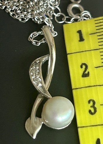 Gerçek incili 925 ayar kolye - Görsel 3