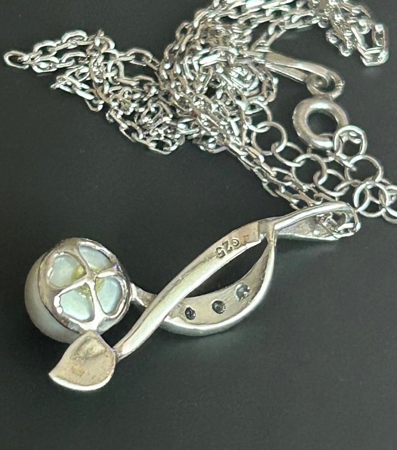 Gerçek incili 925 ayar kolye - Görsel 2