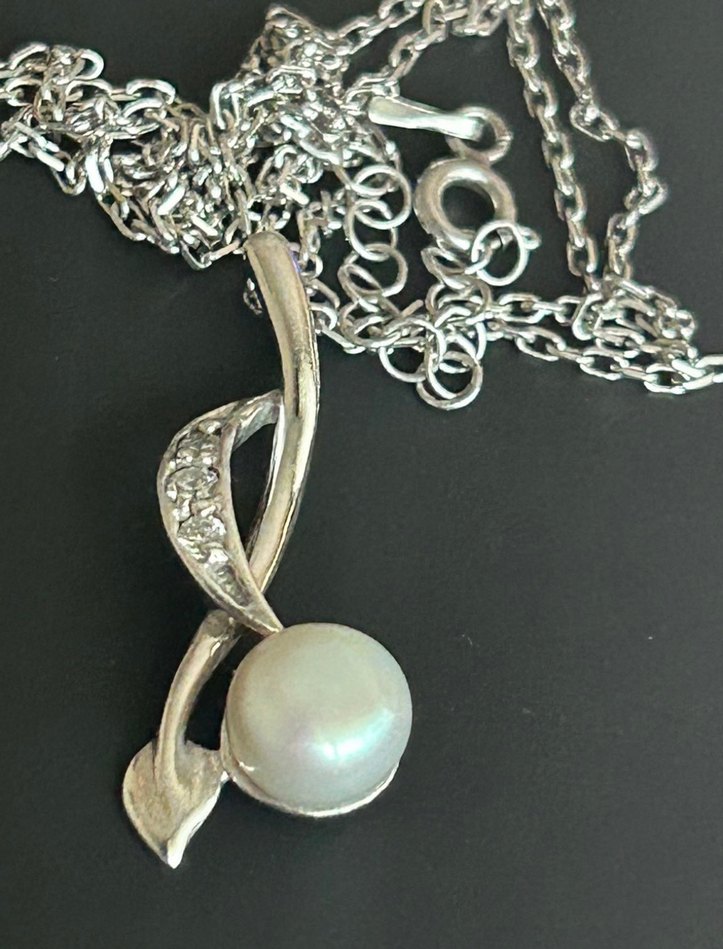 Gerçek incili 925 ayar kolye - Görsel 5