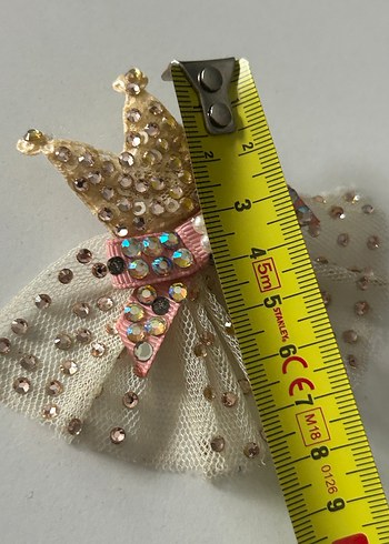 Renkli Payetli Nakışlı Taç Broş - Görsel 4