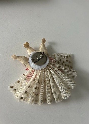 Renkli Payetli Nakışlı Taç Broş - Görsel 3