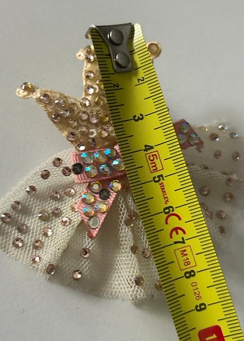 Renkli Payetli Nakışlı Taç Broş - Görsel 6