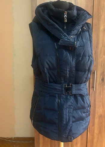 Kemerli Lacivert Kadın Kışlık Çok amaçlı Mont - Görsel 3