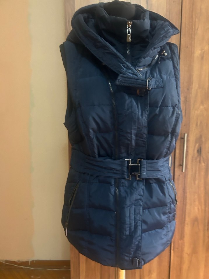 Kemerli Lacivert Kadın Kışlık Çok amaçlı Mont - Görsel 3