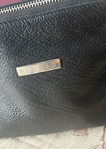 Siyah Deri Kadın Portföy Çanta Fermuarlı - Görsel 11