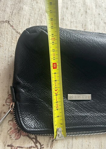 Siyah Deri Kadın Portföy Çanta Fermuarlı - Görsel 8