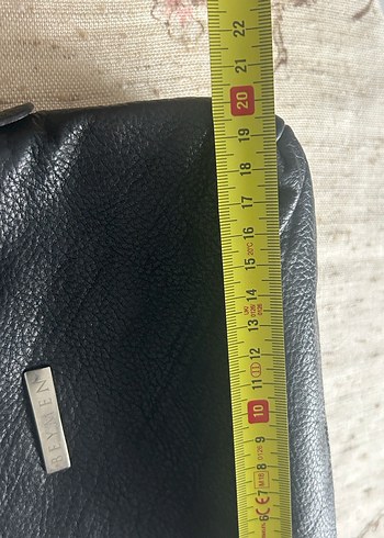 Siyah Deri Kadın Portföy Çanta Fermuarlı - Görsel 7