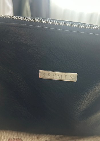 Siyah Deri Kadın Portföy Çanta Fermuarlı - Görsel 9