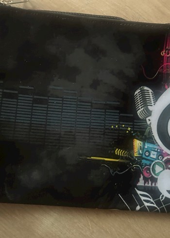 Renkli Baskılı Siyah Kadın El Çantası - Görsel 6