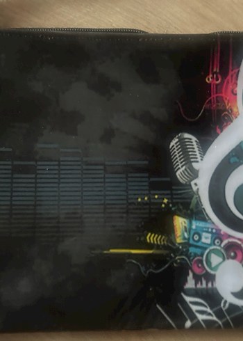 Renkli Baskılı Siyah Kadın El Çantası - Görsel 5