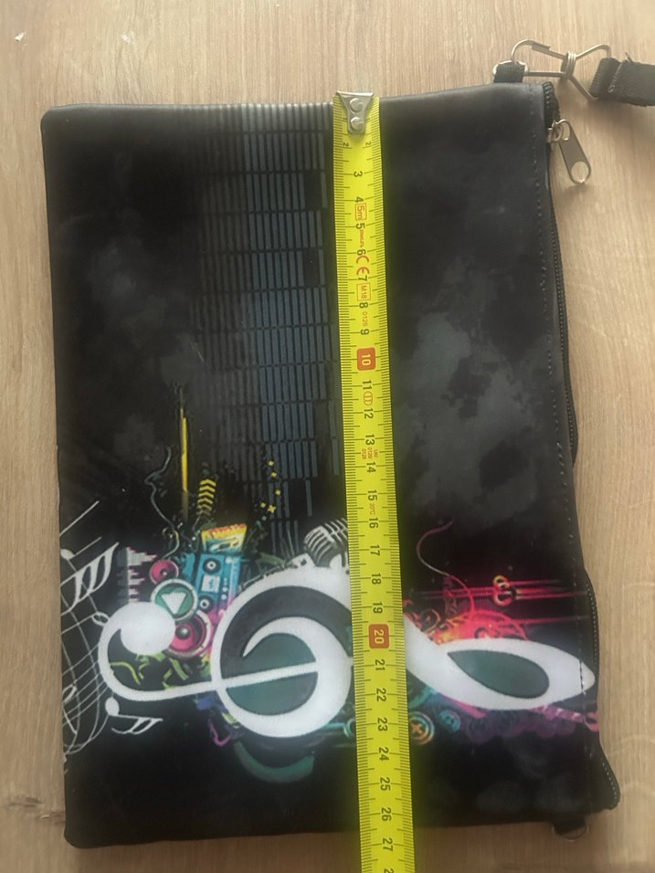 Renkli Baskılı Siyah Kadın El Çantası - Görsel 3