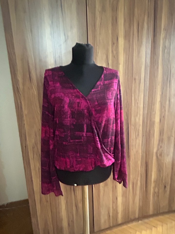 Kadın Pembe Drapeli V Yaka Bluz - Görsel 5