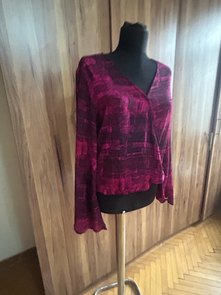 Kadın Pembe Drapeli V Yaka Bluz - Görsel 4