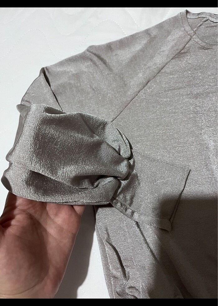 Gri şık bluz - Görsel 2