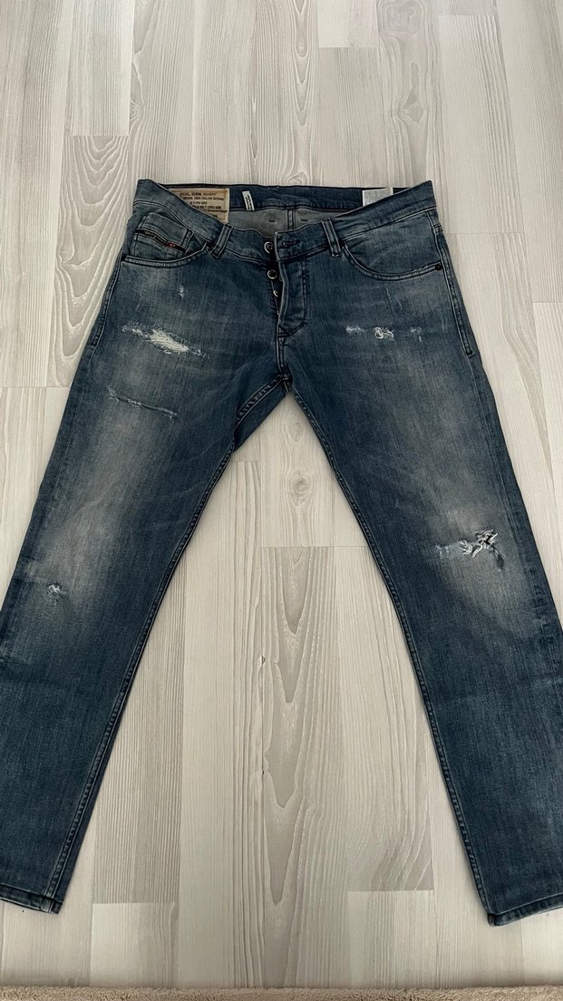 Diesel Mavi Baskılı Dar Kesim Kot Pantolon - Görsel 2