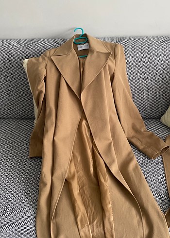 Bej Kadın Uzun Trench Coat
