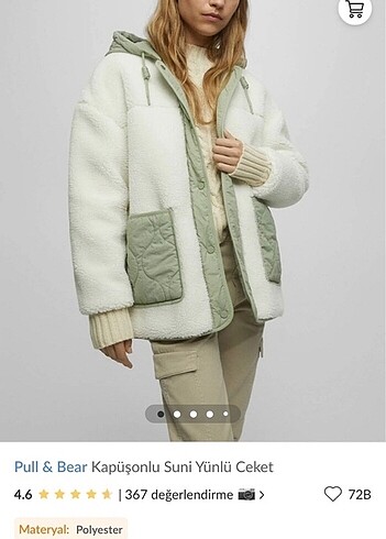 Pull and bear peluş mont/ceket