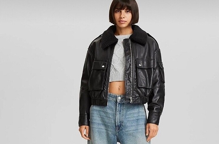 Sıfır ceket etiketli BERSHKA