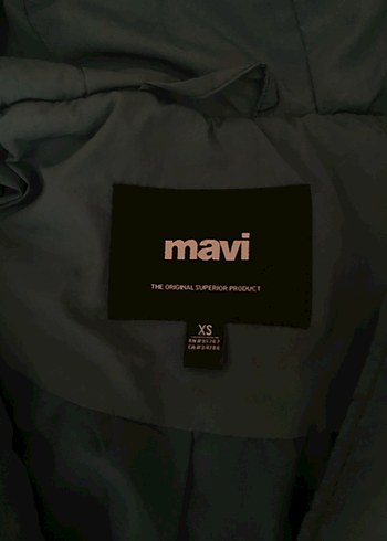 Düğmeli Kapüşonlu Mavi Kadın Ceket - Görsel 4