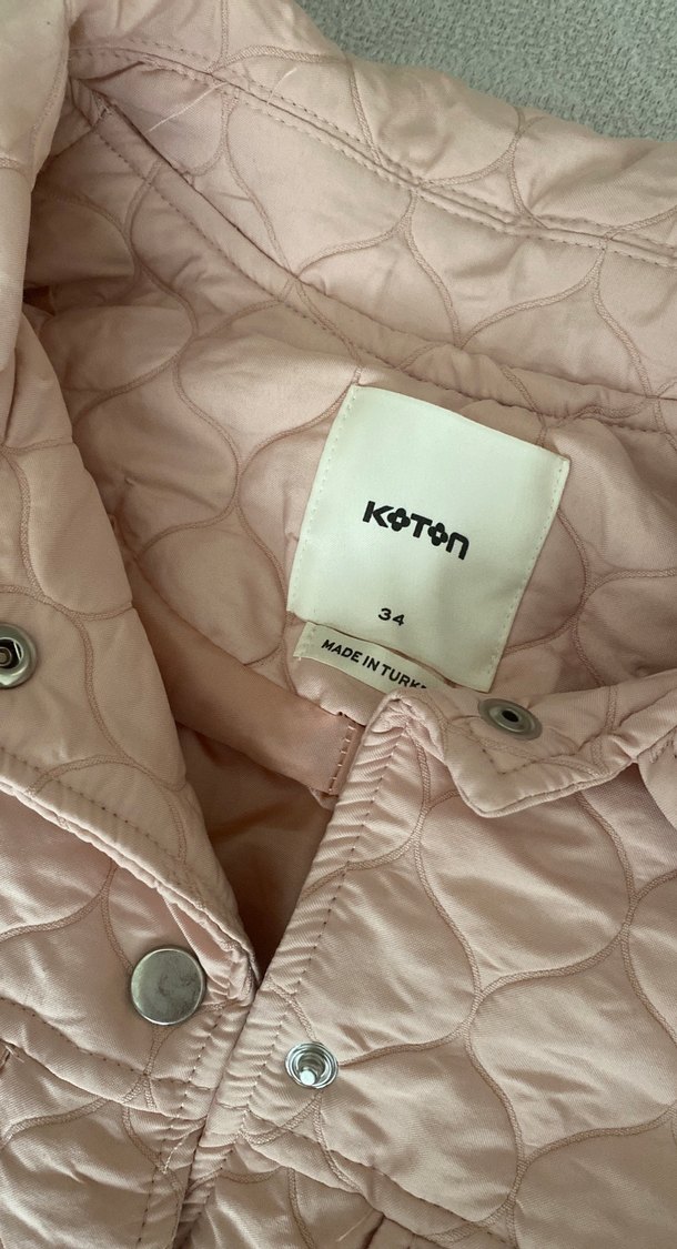 Düğmeli Pembe Midi Kadın Ceket KOTON - Görsel 3