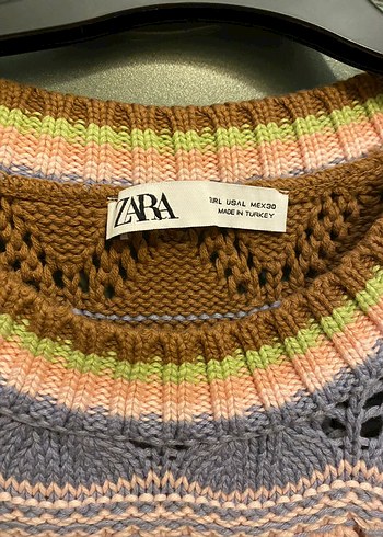 Renkli Desenli Örgü Kadın Süveter ZARA - Görsel 2