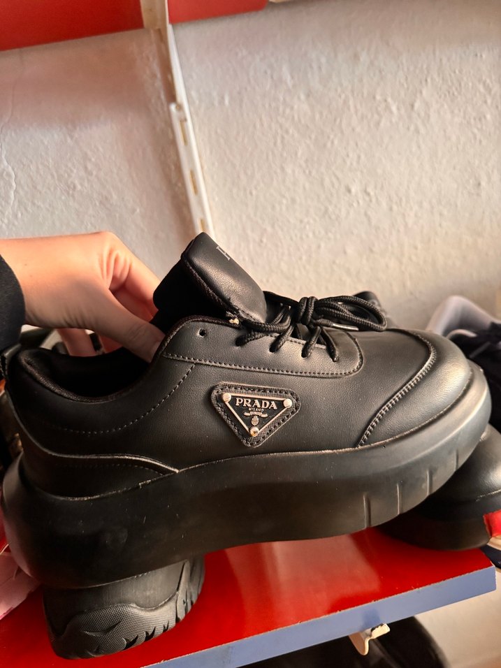 Siyah Prada Platform Kadın Spor Ayakkabı - Görsel 2