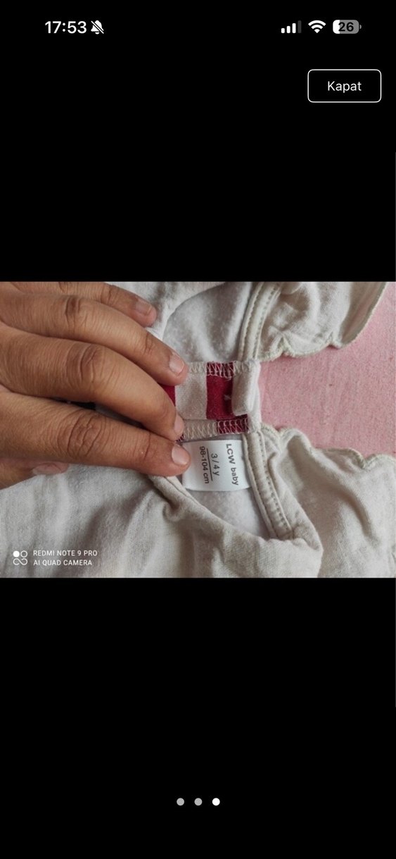 Kız Bebek Kırmızı Fırfırlı Nakışlı Takım 3-4 yaş - Görsel 3