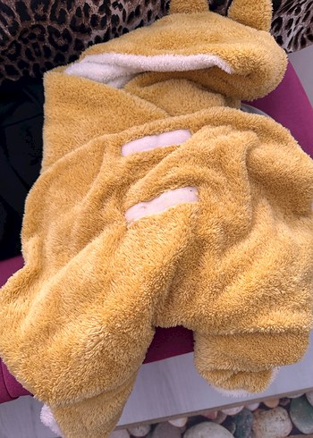 Kız Çocuk Sarı Leopar Desenli Bornoz - Görsel 4