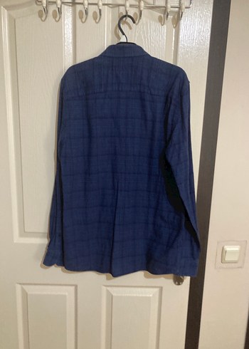 Lacivert Erkek Kışlık Gömlek, Uzun Kollu, Düğmeli - Görsel 2