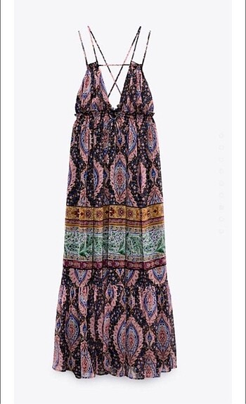Zara Zara Etnik Desenli Elbise