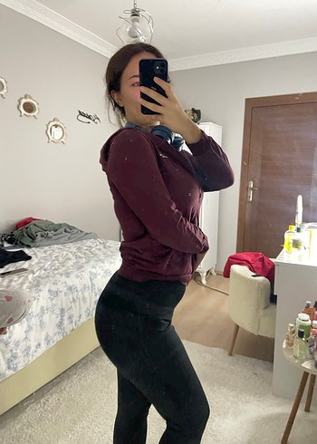 Penti Bordo Kadın Spor Takım Yüksek Yaka Uzun Kollu