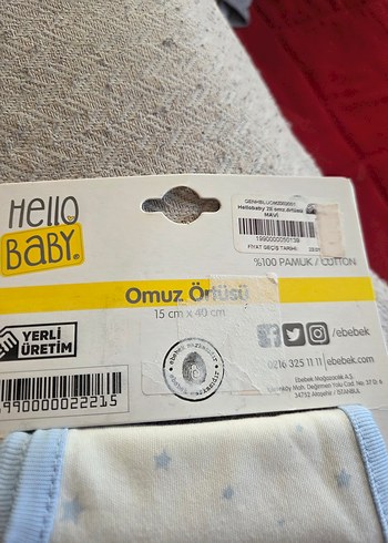 HelloBaby Hello Baby Pamuklu Bebek Omuz Ortusu